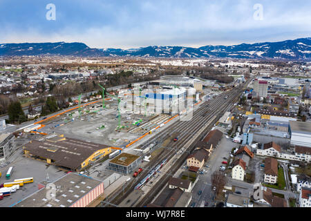 St. Margrethen Stadler Baustelle Luftaufnahme Stockfoto