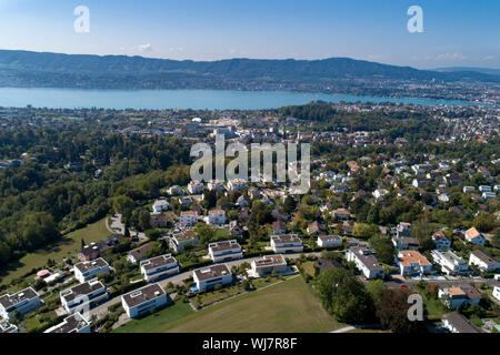 Zürich Bezirk 7 Luftbild Stockfoto