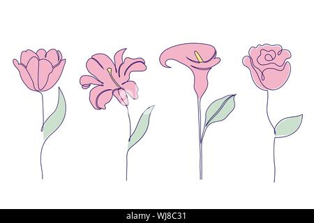 Satz von Blumen Stock Vektor