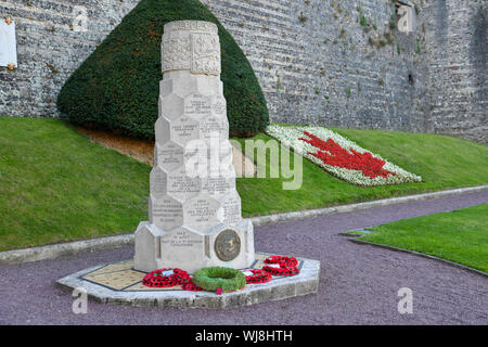 DIEPPE, Frankreich - 11. SEPTEMBER 2018: Denkmal für kanadische Soldaten bei der Landung am 19. August 1942 Stockfoto