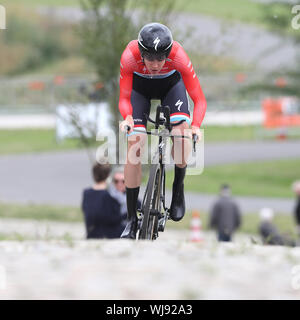 Sittard, Niederlande. 03 Sep, 2019. Sittard - 3-09-2019, Radfahren, Boels Damen Tour, proloog, Christine Majerus während ihrer Zeit in Sittard Credit: Pro Schüsse/Alamy leben Nachrichten Stockfoto