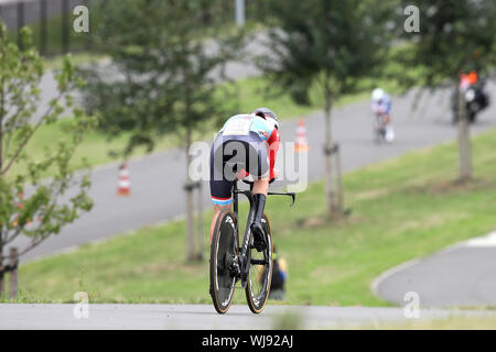 Sittard, Niederlande. 03 Sep, 2019. Sittard - 3-09-2019, Radfahren, Boels Damen Tour, proloog, Christine Majerus während ihrer Zeit in Sittard Credit: Pro Schüsse/Alamy leben Nachrichten Stockfoto