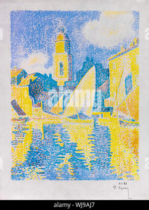 Paul Signac, der Hafen von Saint-Tropez, Drucken, 1897-1898 Stockfoto