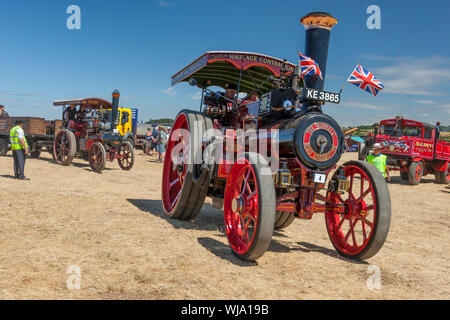 Ein 1914 Burrell Zugmaschine "Duke of Kent' an der 2018 Low Ham Steam Rally, Somerset, England, Großbritannien Stockfoto