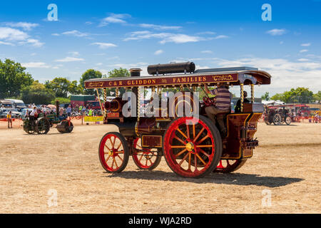 Motor ein 1917 von Garrett showman "Gräfin" an die 2018 Low Ham Steam Rally, Somerset, England, Großbritannien Stockfoto