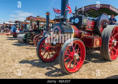 Ein 1914 Burrell Zugmaschine "Duke of Kent' an der 2018 Low Ham Steam Rally, Somerset, England, Großbritannien Stockfoto