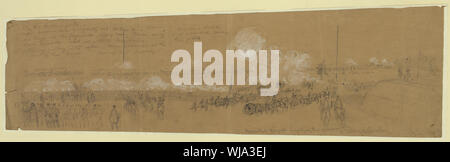 Hancocks Brigade herzögliches Heer zurück, den Feind. Schlacht von Williamsburg Stockfoto