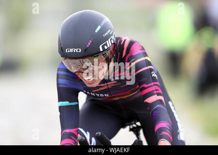 Sittard, Niederlande. 03 Sep, 2019. Sittard - 3-09-2019, Radfahren, Boels Damen Tour, proloog, Katarzyna Niewiadoma während ihrer Zeit in Sittard Credit: Pro Schüsse/Alamy leben Nachrichten Stockfoto