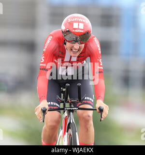 Sittard, Niederlande. 03 Sep, 2019. Sittard - 3-09-2019, Radfahren, Boels Damen Tour, proloog, Lucinda Marke während der Prolog der Boels Damen Tour 2019 Credit: Pro Schüsse/Alamy leben Nachrichten Stockfoto