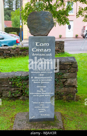 Stein von Grytviken, George, Tom Crean Memorial Garden, Annascaul, Halbinsel Dingle, Co.Kerry, Irland Stockfoto