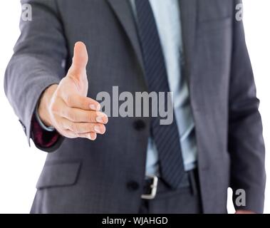 Geschäftsmann, die Hand auszustrecken Stockfoto