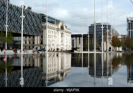 Neue Wasserspiel in Centenary Square, Birmingham, Großbritannien Stockfoto