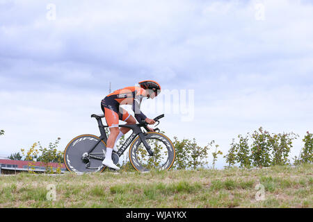 Sittard, Niederlande. 03 Sep, 2019. Sittard - 3-09-2019, Radfahren, Boels Damen Tour, proloog, Chantal Blaak während ihrer Zeit in Sittard Credit: Pro Schüsse/Alamy leben Nachrichten Stockfoto