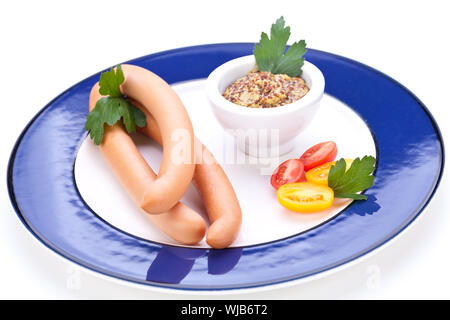 Frankfurter oder Wiener Würstchen Stockfoto