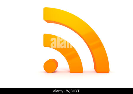 Ein RSS-Zeichen mit Platz für eigene Inhalte Stockfoto