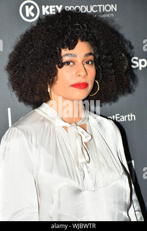 London, Großbritannien. 03 Sep, 2019. Celeste Arrivers bei AIM Independent Music Awards im Roundhouse am 3. September 2019, Camden Town, London, UK. Bild Capital/Alamy leben Nachrichten Stockfoto