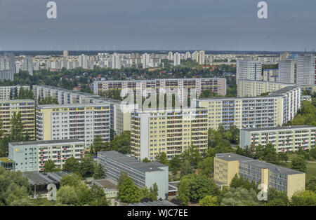 Allee der Kosmonauten, Aussicht, Architektur, Berlin, Beton, Deutschland, Gebäude, Gebäude, Mehrheit Siedlung, tolle Abwicklung, häuser, haus, Hou Stockfoto