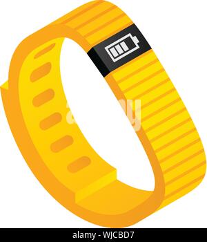 Yellow fitness tracker Symbol. Isometrische gelb Fitness tracker Vektor Symbol für Web Design auf weißem Hintergrund Stock Vektor