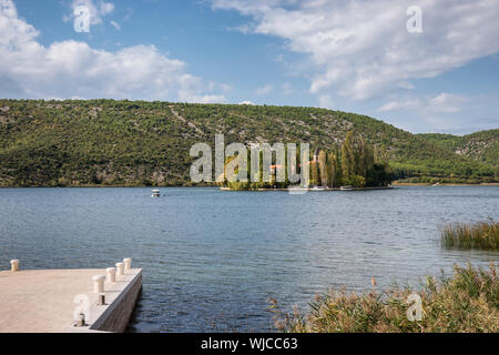 Insel Visovac katholischen Kloster Insel in Kroatien Stockfoto