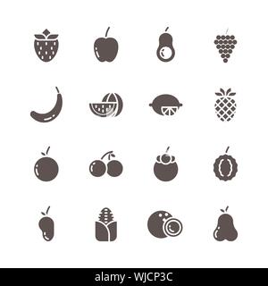 Obst Symbol gesetzt. Vector Illustration Stock Vektor