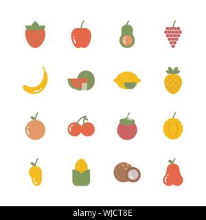 Obst Symbol gesetzt. Vector Illustration Stock Vektor