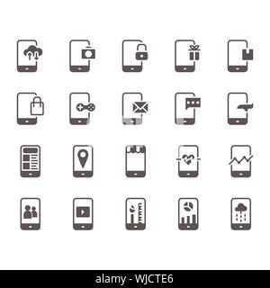 Mobile Application Icon Set. Vector Illustration Stock Vektor
