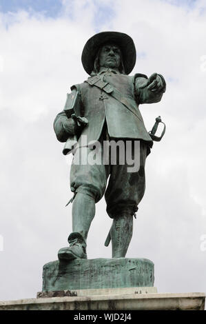 Oliver Cromwell Statue, Markt Hill, St Ives, Cambridgeshire Stockfoto