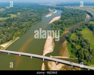 Brücke über die Drau, Kroatien Stockfoto