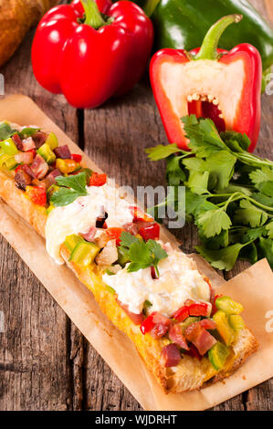 Selektiven Fokus auf der Vorderseite des Baguette-sandwich Stockfoto