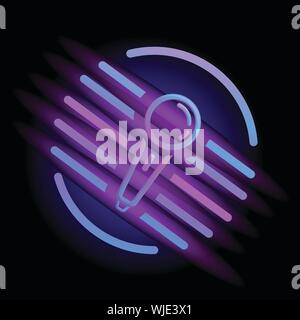 Neon bar Mikrofonsymbol. Cartoon von Neon bar Mikrofon vektor Symbol für Web Design auf weißem Hintergrund Stock Vektor