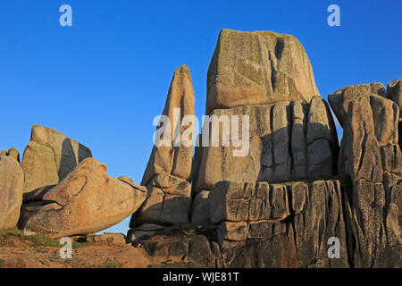 Granit Blöcke auf Penninis Kopf St Mary's Scilly Stockfoto