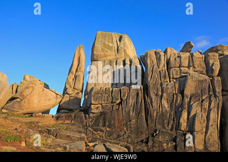 Granit Blöcke auf Penninis Kopf St Mary's Scilly Stockfoto