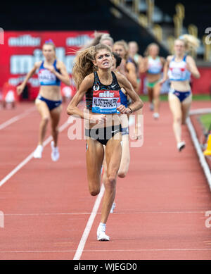 BIRMINGHAM, ENGLAND - 18. August: Konstanze Klosterhalfen (GER) konkurrieren in den 1 Meile Rennen während der Muller Birmingham Grand Prix & IAAF Diamond Lea Stockfoto