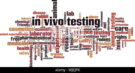 In-vivo-Tests Wort cloud Konzept. Collage aus Worte über In-vivo-Tests. Vector Illustration Stock Vektor