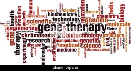 Gentherapie Wort cloud Konzept. Collage aus Worte über Gentherapie. Vector Illustration Stock Vektor