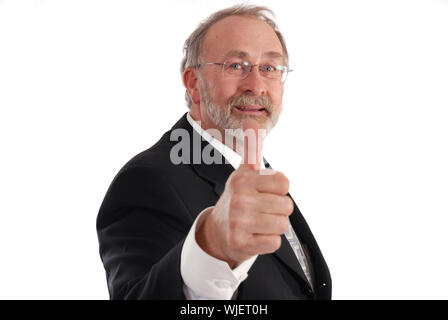 Leitenden Geschäftsmann die Daumen aufgeben. Stockfoto