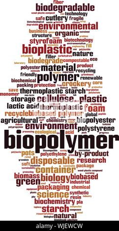 Biopolymer Wort cloud Konzept. Collage aus Worte über Biopolymer. Vector Illustration Stock Vektor