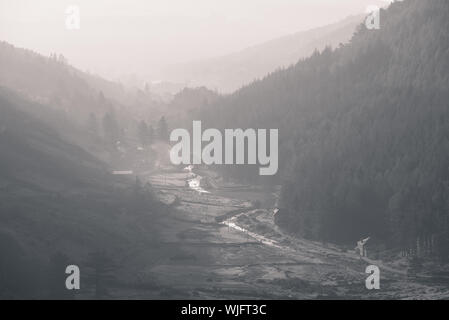 Panoramablick von Glendalough Valley, County Wicklow, Irland. Stockfoto