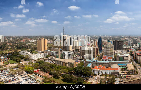 Antenne Panorama von Nairobi, Kenia Stockfoto