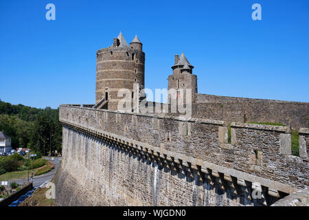 Die Burg in Fougères, Frankreich in der Bretagne Stockfoto