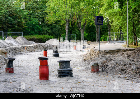 U-Kommunikation und Straße und Bürgersteig Austausch an einem Ort Straße Stockfoto