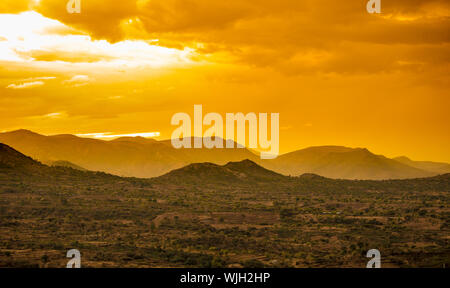 Wüste und trockenen Flächen von östlichen Äthiopien in der Nähe von Somalia Stockfoto