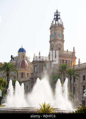 Valencia Plaza del Ayuntamiento Stadt Rathausplatz in Spanien Stockfoto