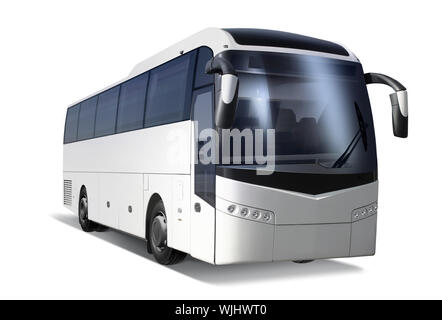 Große Tour-Bus, Isolated on White mit Pfad Stockfoto