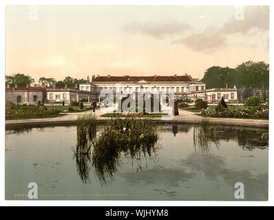 Schloss Herrenhausen, Hannover, Hannover, Deutschland; Titel von den Detroit Publishing Co., Katalog J - Ausland Abschnitt. Detroit, Mich.: Detroit fotografische Begleitung, 1905.; Teil: Ansichten von Deutschland in der Photochrom print Collection.; Drucken. 16405. Stockfoto