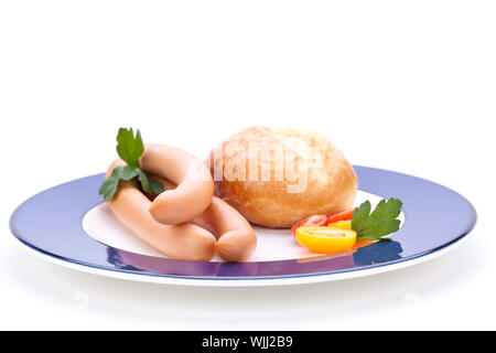 Frankfurter oder Wiener Würstchen Stockfoto