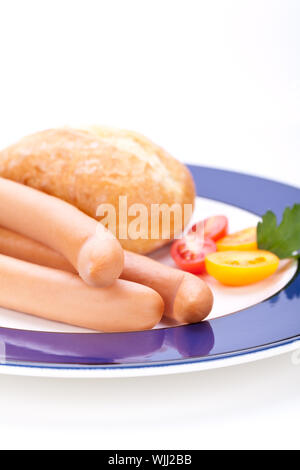 Frankfurter oder Wiener Würstchen Stockfoto
