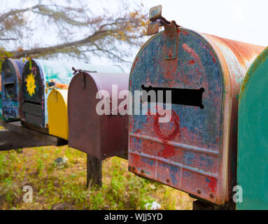 California Grunge Postfächer entlang Pacific Highway Route 1 US 101 USA Stockfoto