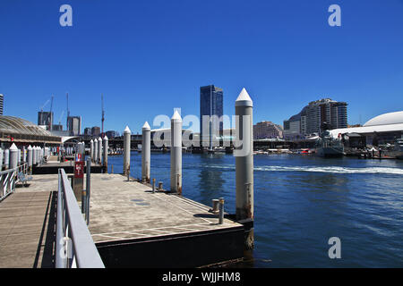 Sydney/Australien - 01 Jan 2019: die Waterfront von Darling Harbour in Sydney, Australien Stockfoto