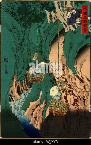 Hiroshige II - Kishu kumano iwatake tori - Shokoku meisho hyakkei Stockfoto